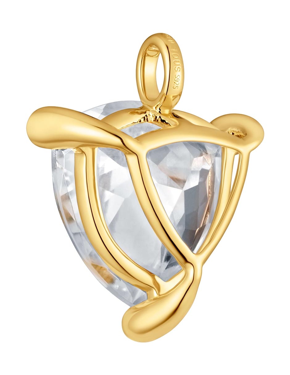 Dije triangular color white de plata P 925 3