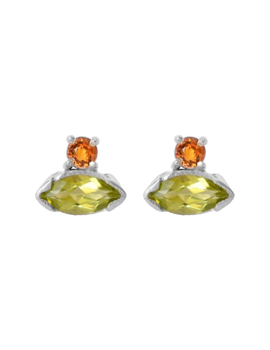 Aretes de rombo Destellos De La Tierra de plata P 925 con acabado plateado peridoto Aretes de rombo Destellos De La Tierra de plata P 925 con acabado plateado peridoto