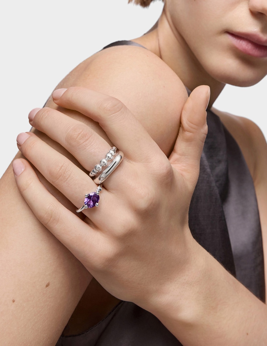 Anillo con gema Color Lab P 925 de plata zafiro brillante 5