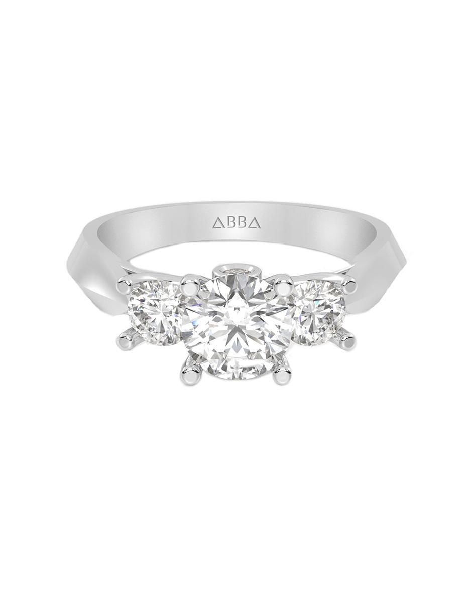 Anillo de compromiso de oro 10 K zirconia