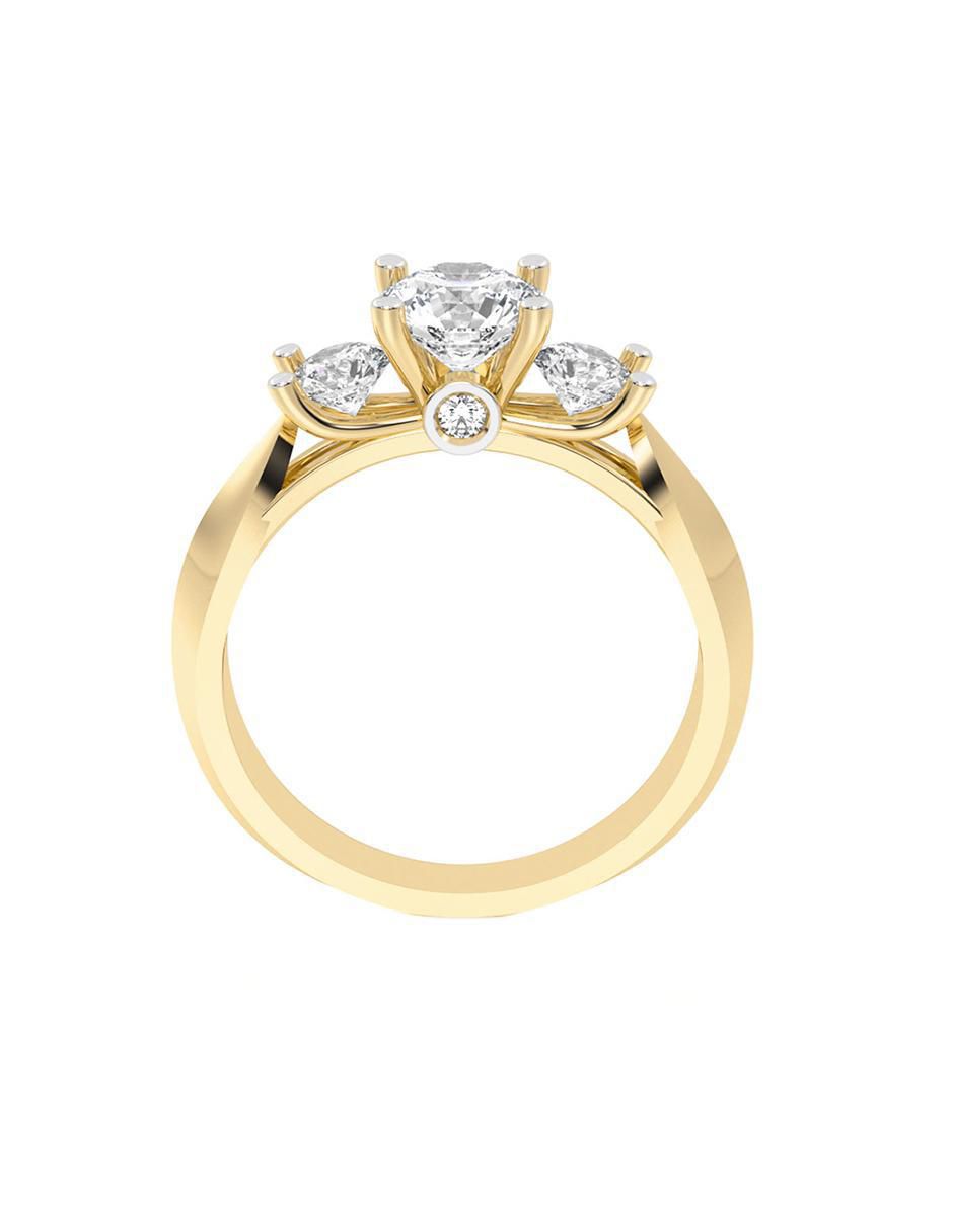 Anillo de compromiso "de" oro 14 k abba joyas no aplica zirconia