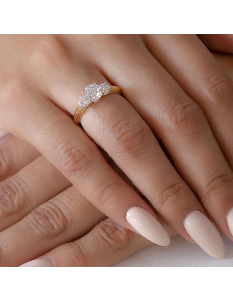 Anillo de compromiso "de" oro 14 k abba joyas no aplica zirconia