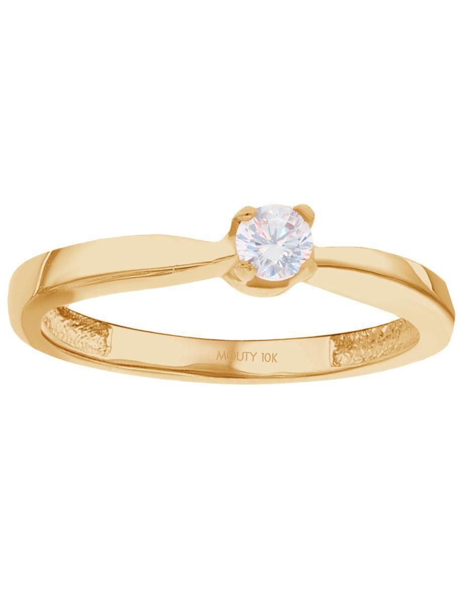 Anillo de compromiso de oro 10 k circonita 1