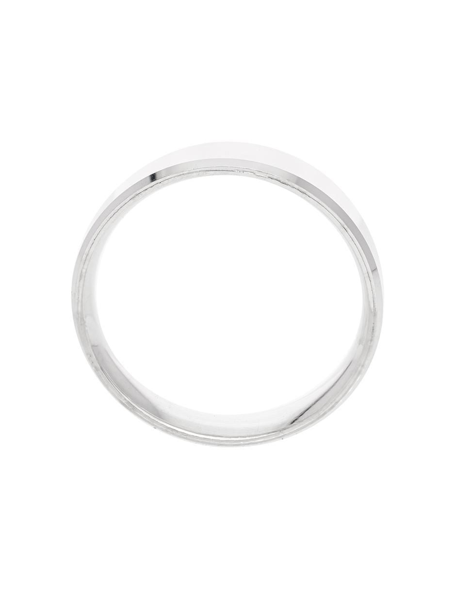 Argolla de oro blanco 14 k 4