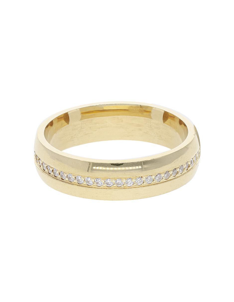 Argolla de oro amarillo 14 k Constelacion zirconia