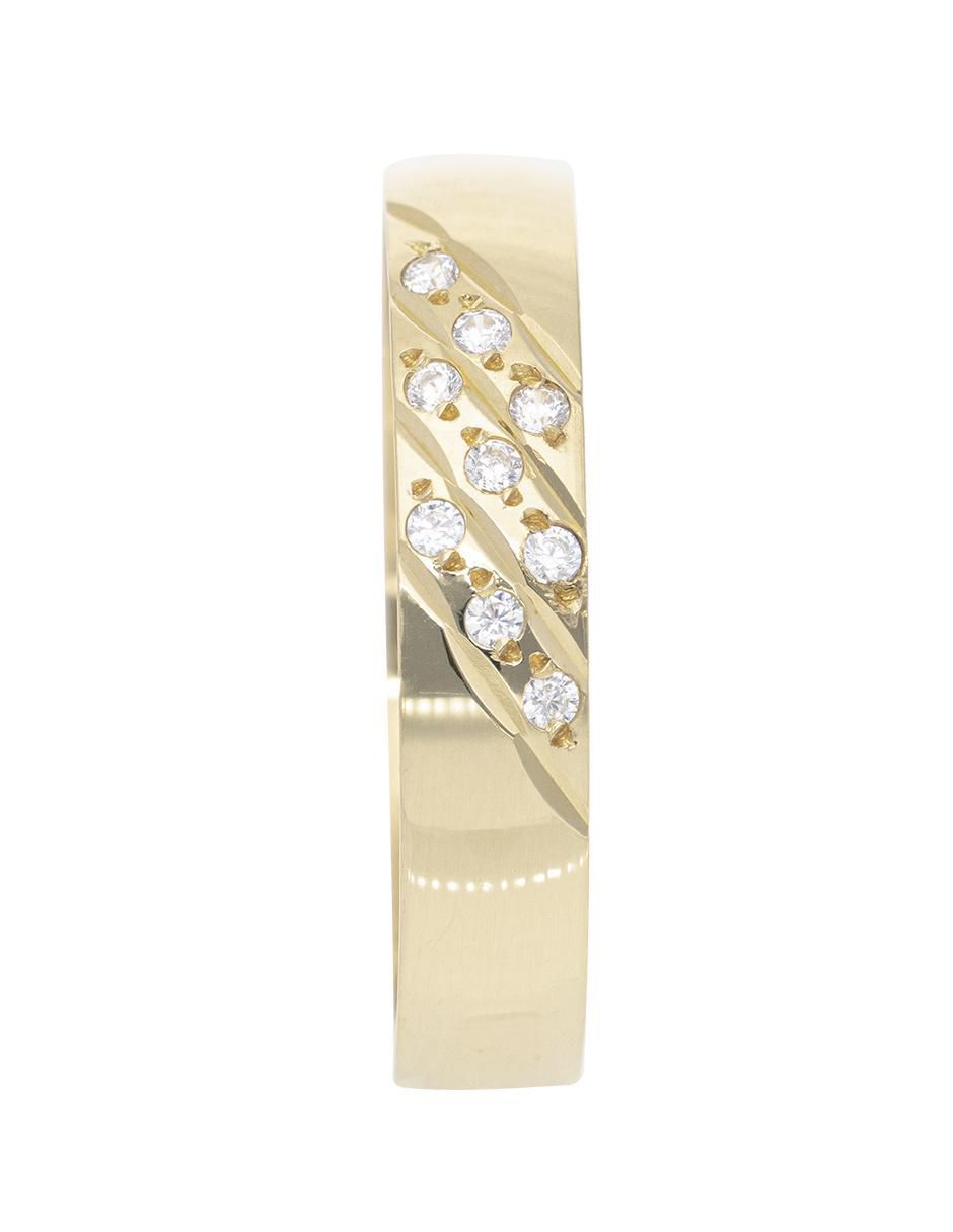 Argolla de oro amarillo 14 k My love zirconia 3