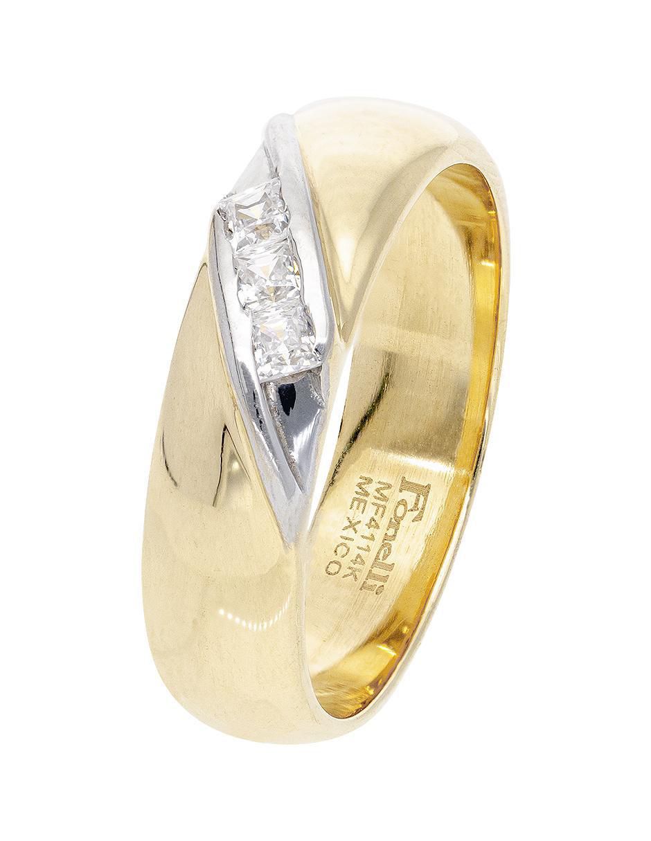 Argolla de oro 14 k zirconia 2