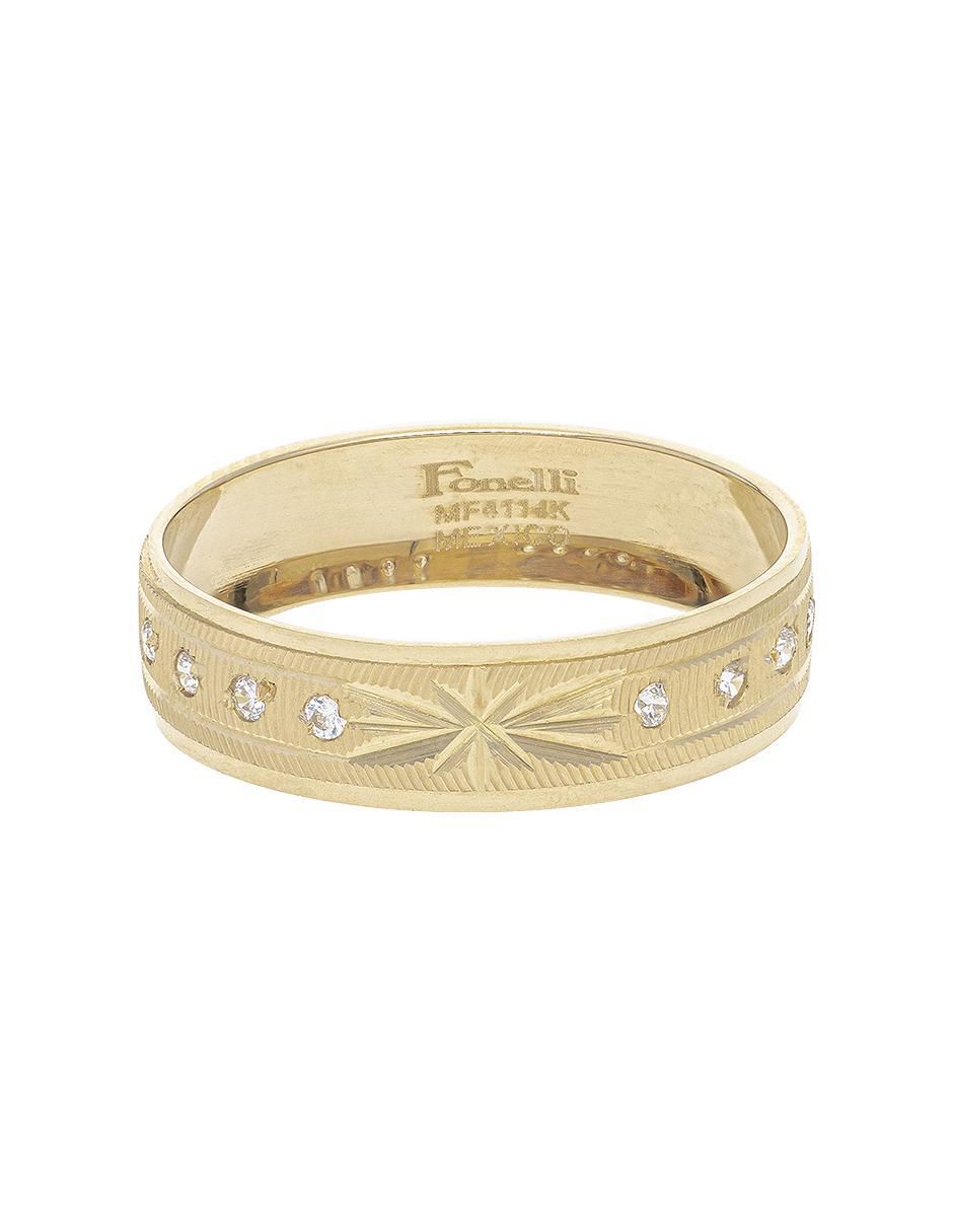 Argolla de oro amarillo 14 k zirconia