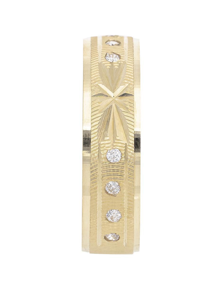 Argolla de oro amarillo 14 k zirconia 3