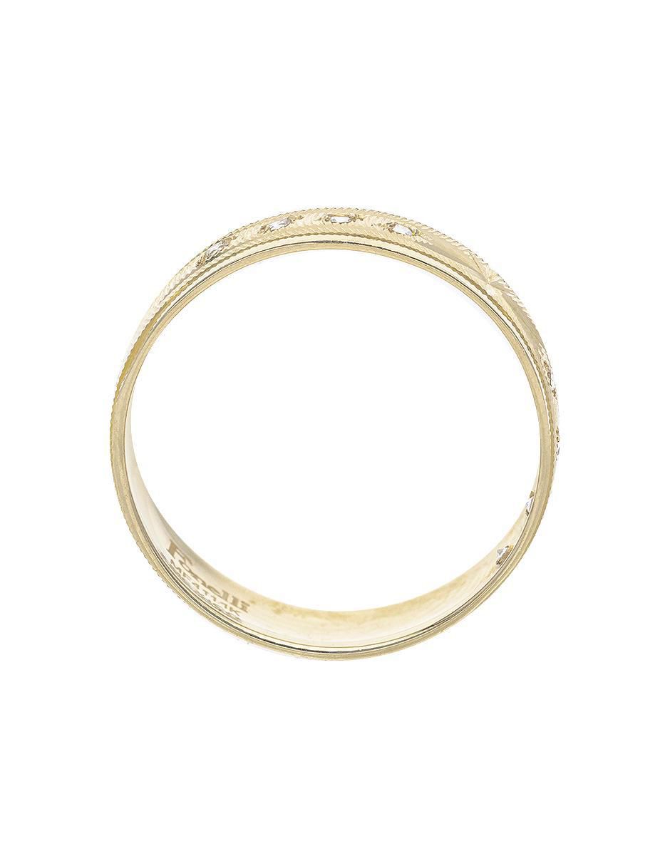 Argolla de oro amarillo 14 k zirconia 4
