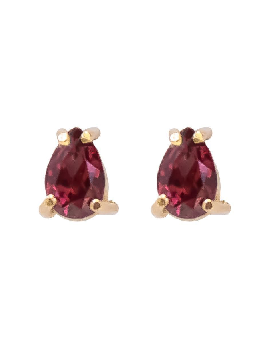 Aretes de gota de oro con acabado pavé rodolita Aretes de gota de oro con acabado pavé rodolita