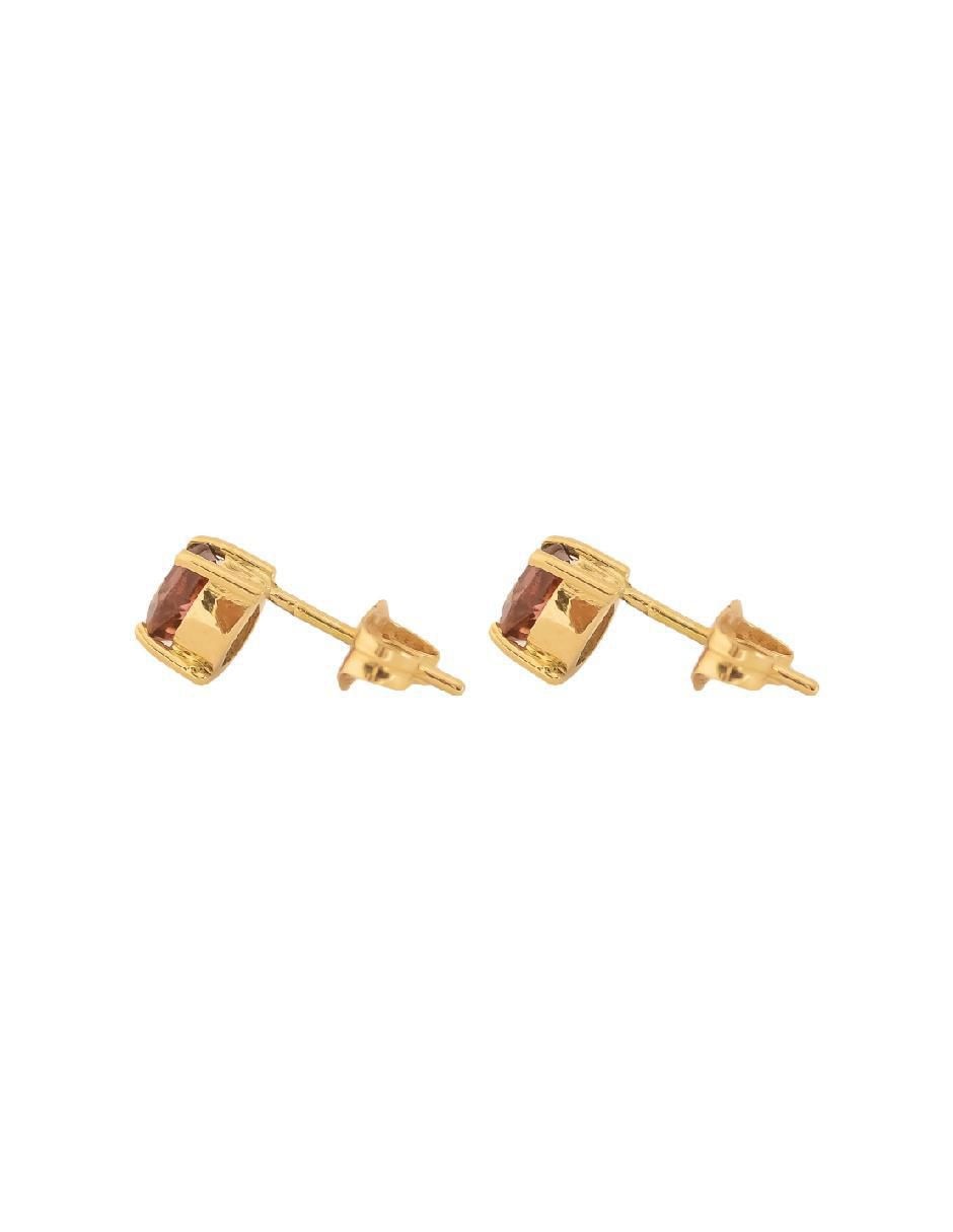 Aretes de gota de oro con acabado pavé rodolita 3