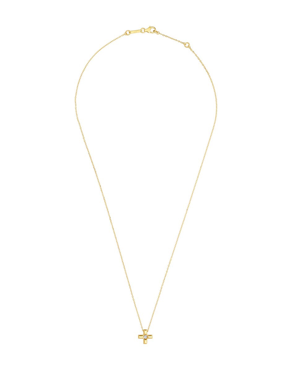 Collar de cruz de oro amarillo 18 K 2