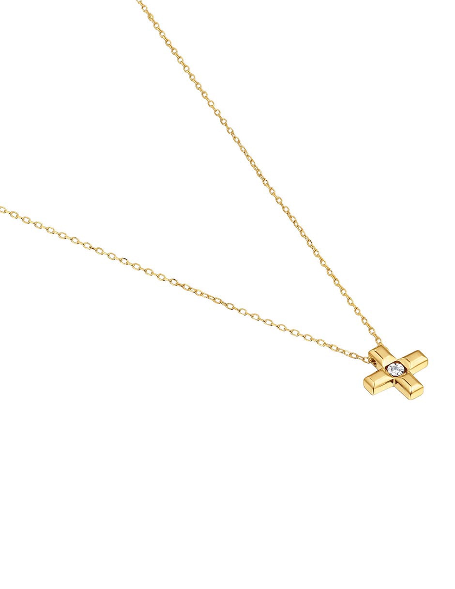 Collar de cruz de oro amarillo 18 K 3