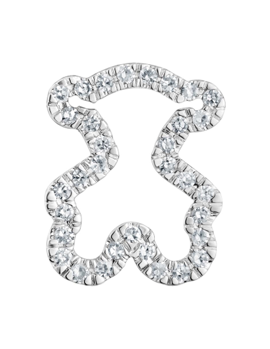 Dije de oso icon gems de oro blanco 18 K