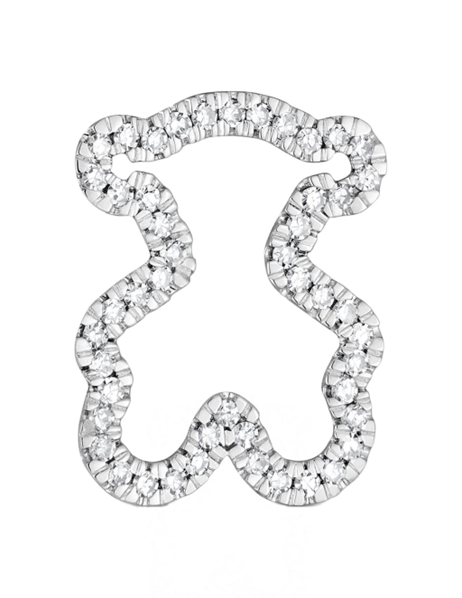 Dije de oso icon gems de oro blanco 18 K