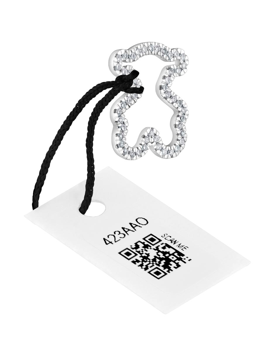 Dije de oso icon gems de oro blanco 18 K 5