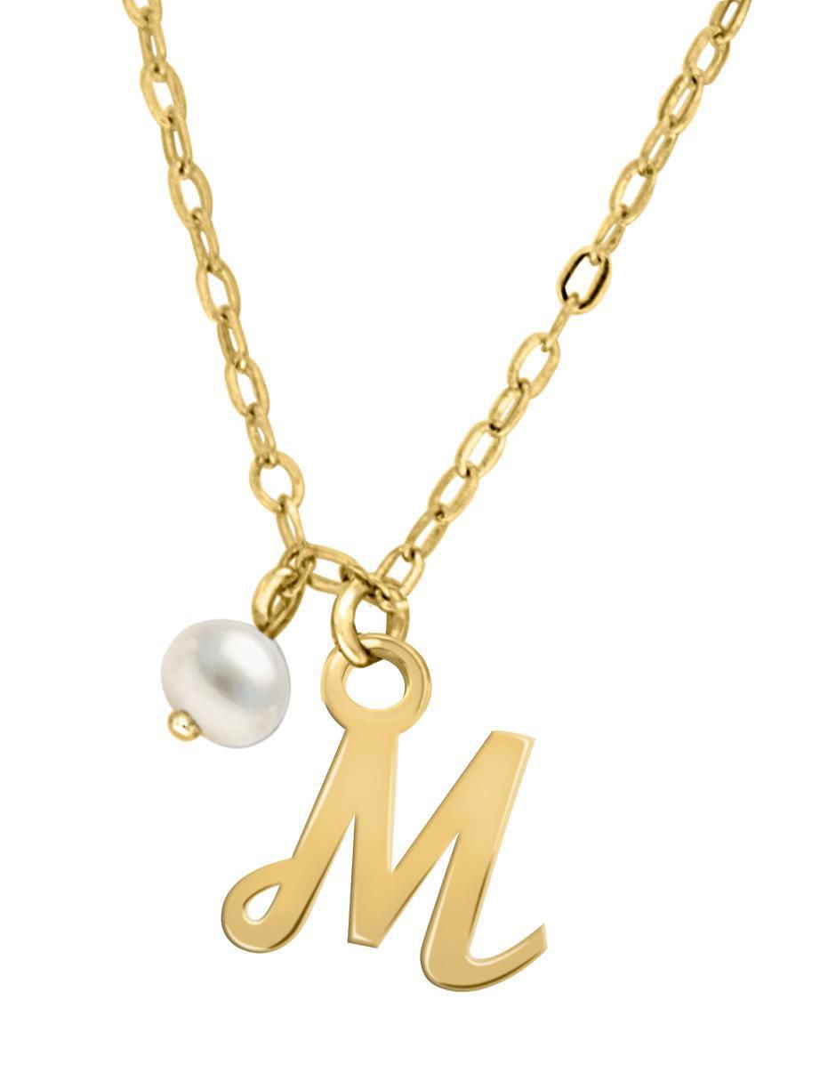 Colgante Y Dije de letras irma de oro amarillo 14 K