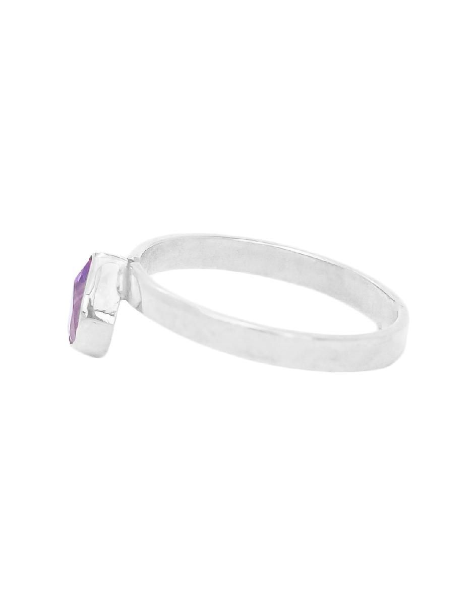 Anillo con gema de pera Destellos de la Tierra P 925 de plata amatista pavé 2