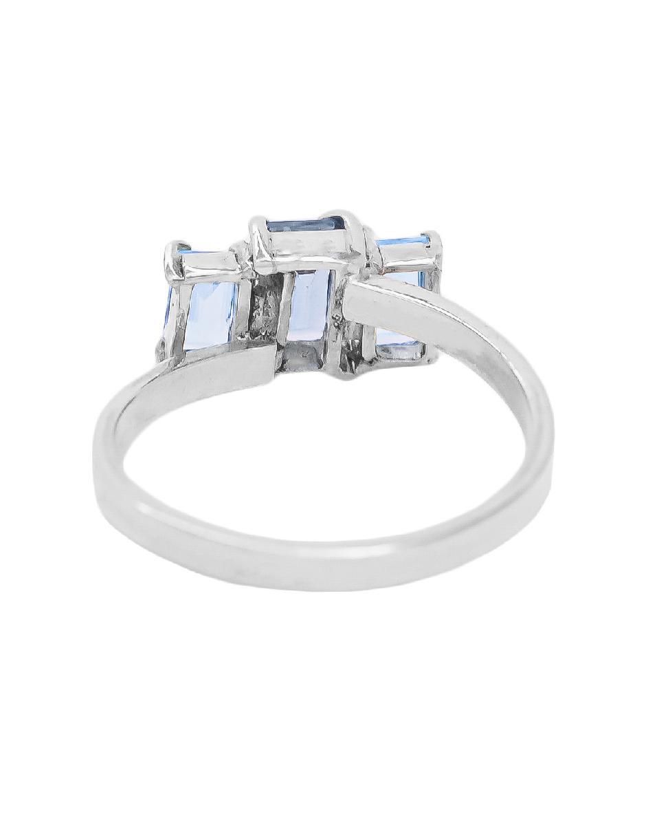 Anillo con gema rectangular Destellos de la Tierra P 925 de plata topacio pavé 3