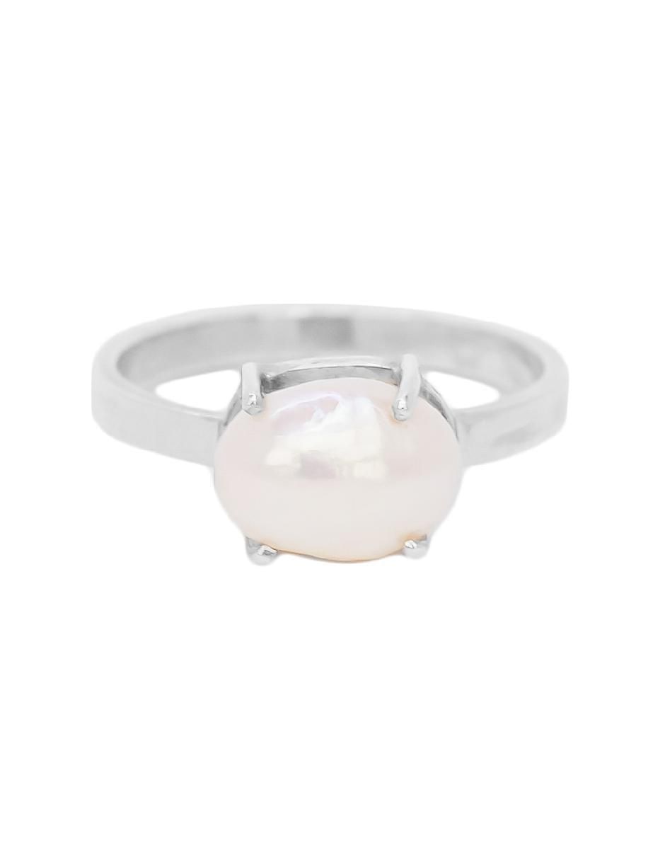 Anillo con gema ovalado Tesoros del Océano P 925 de plata perla pavé Anillo con gema ovalado Tesoros del Océano P 925 de plata perla pavé