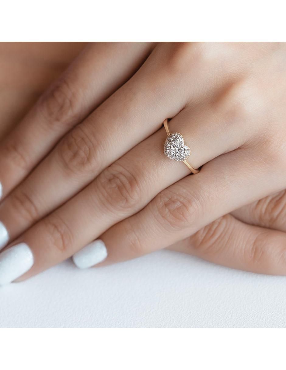 Anillo "de (si aplica)" corazón abba joyas sin familila sin temática 10 k "de" oro zirconia