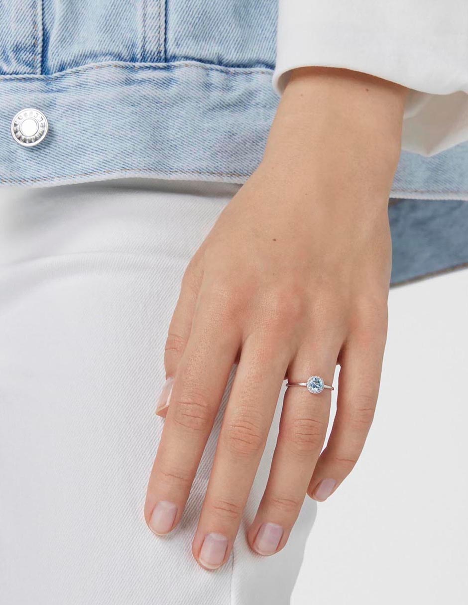 Anillo con gema Color Kings 18 k de oro blanco diamante brillante 6