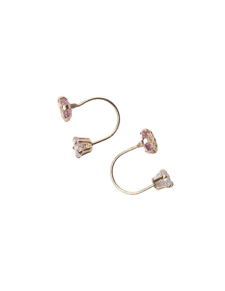 Broqueles de flor de oro con acabado pavé zirconia 5