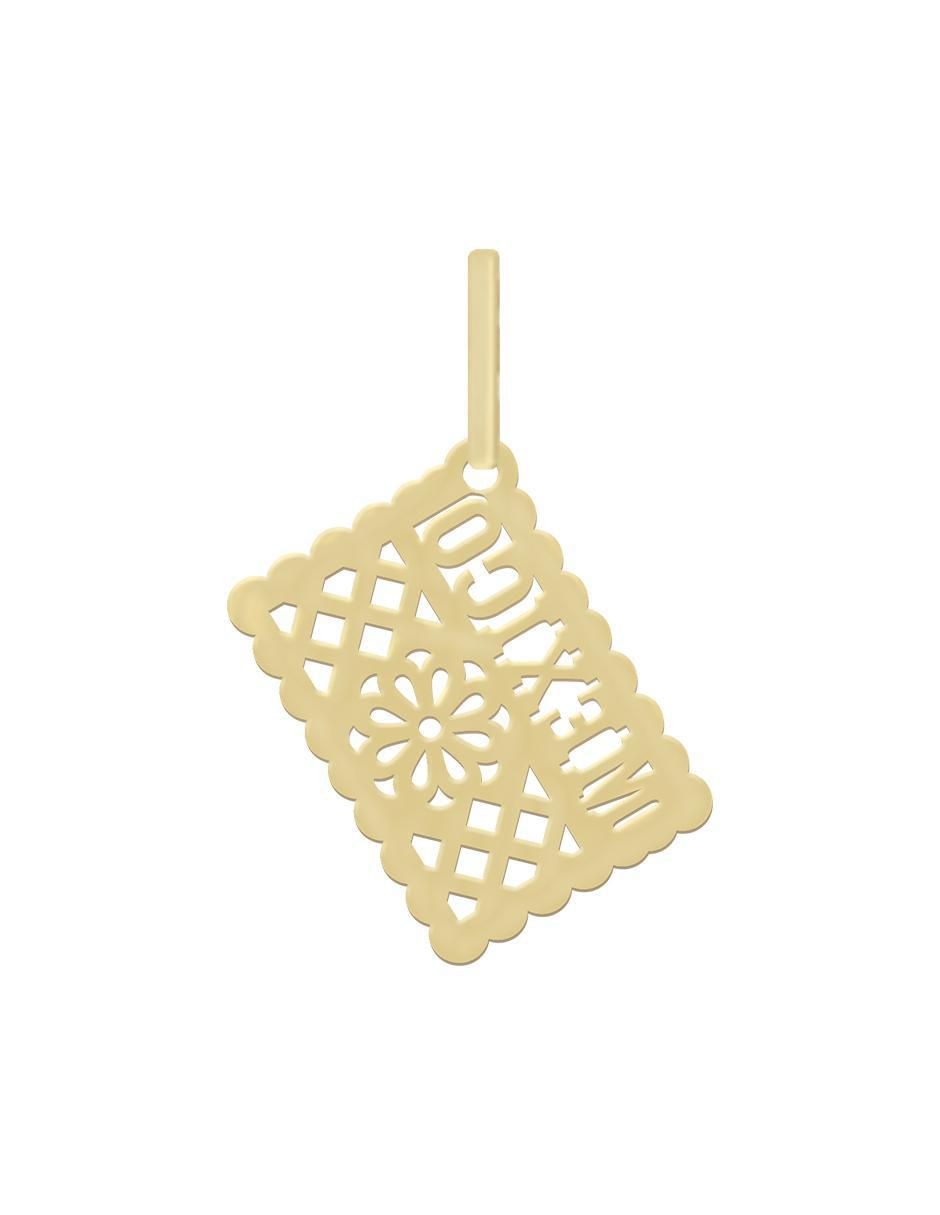 Dije rectangular de oro 14 K 2