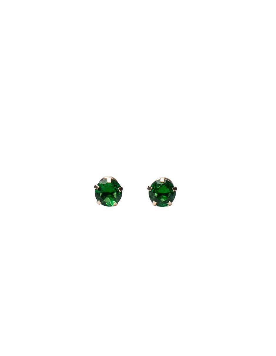 Broqueles circulares de oro con acabado brillante zirconia