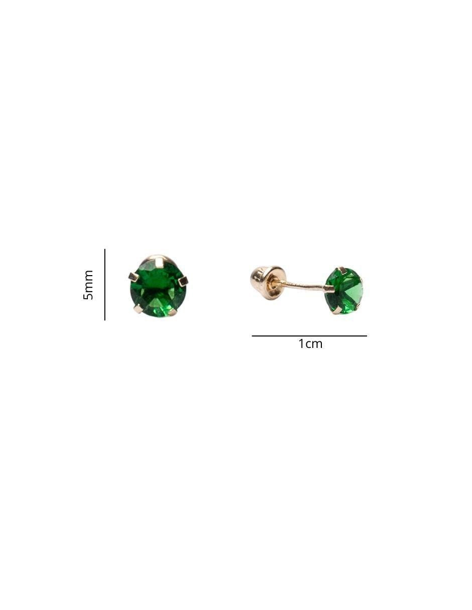 Broqueles circulares de oro con acabado brillante zirconia 5