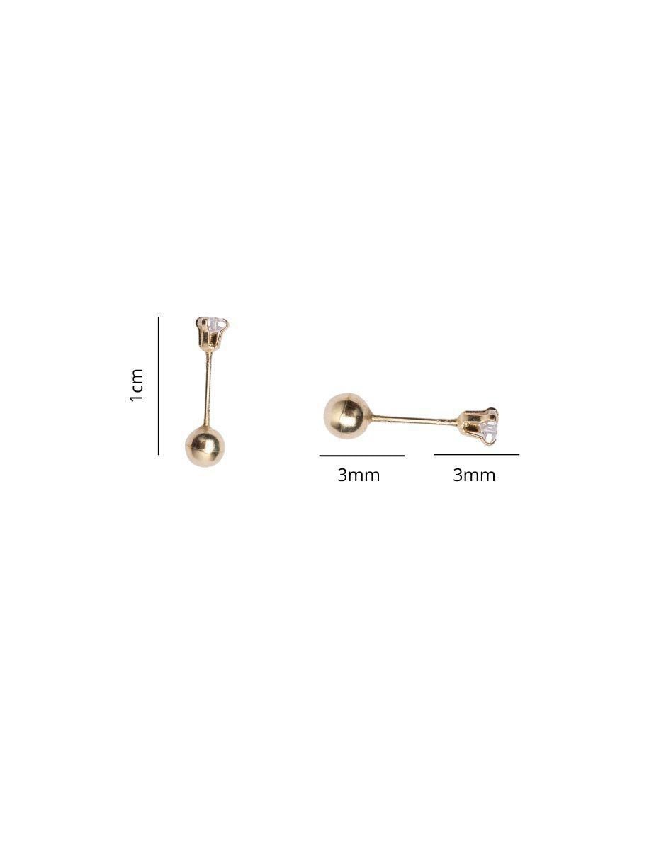 Broqueles circulares de oro con acabado brillante zirconia 5