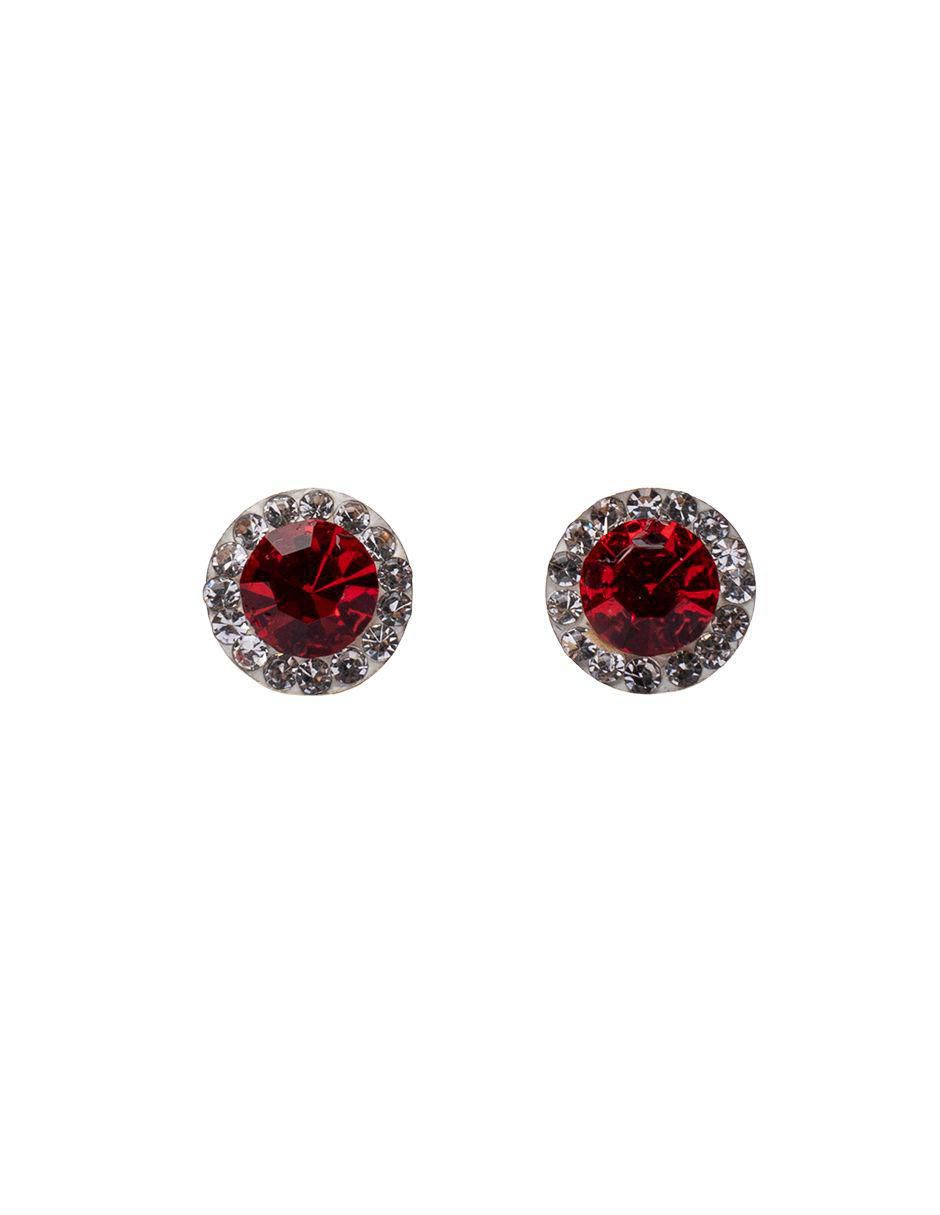Broqueles circulares de oro con acabado brillante zirconia