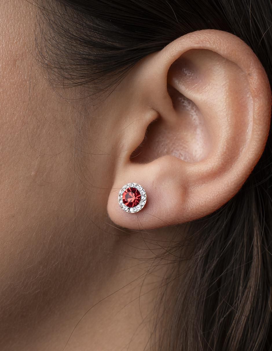 Broqueles circulares de oro con acabado brillante zirconia 2