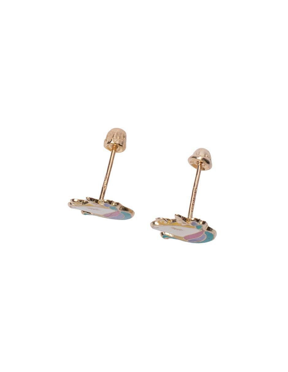 Broqueles de unicornio de oro con acabado esmaltado 5
