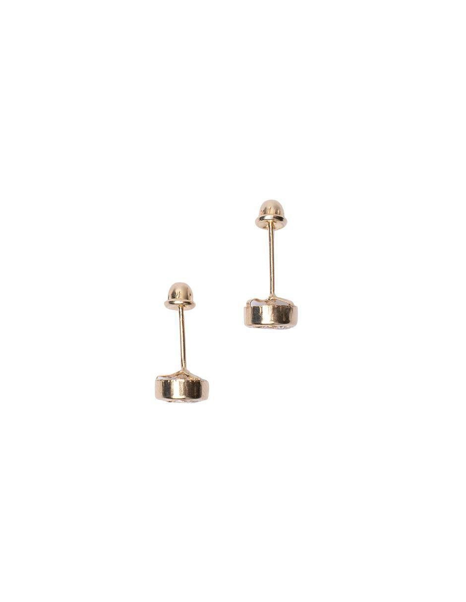 Broqueles circulares de oro con acabado brillante zirconia 4