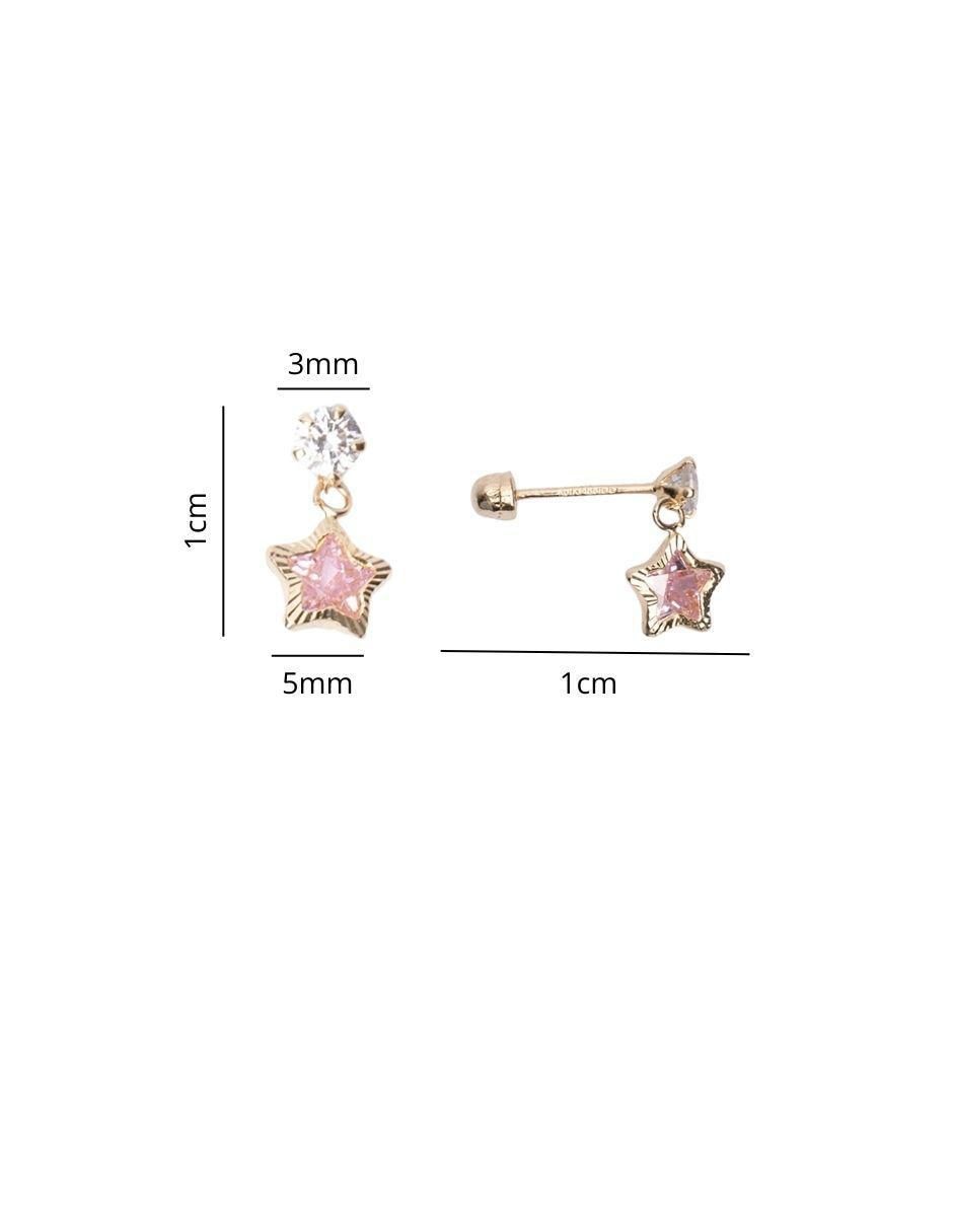 Broqueles de estrella de oro con acabado brillante zirconia 4