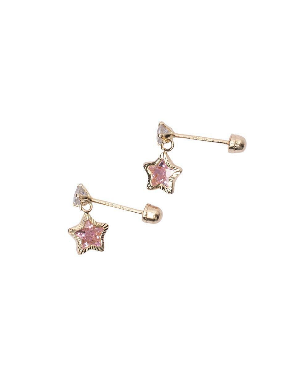 Broqueles de estrella de oro con acabado brillante zirconia 3