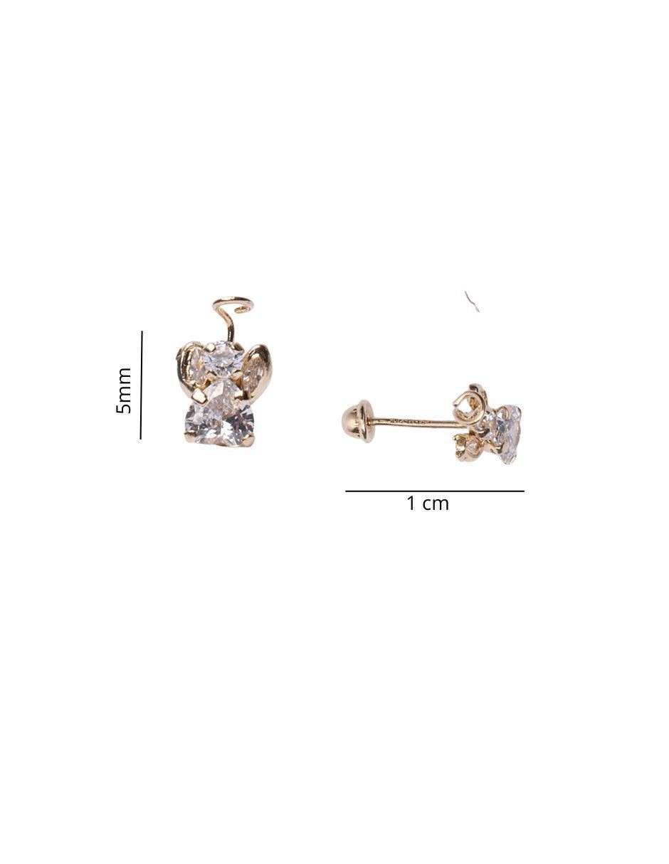 Broqueles de ángel de oro con acabado brillante zirconia 5