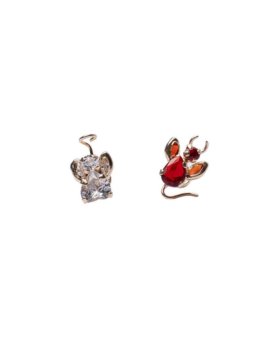 Broqueles de diablo de oro con acabado brillante zirconia
