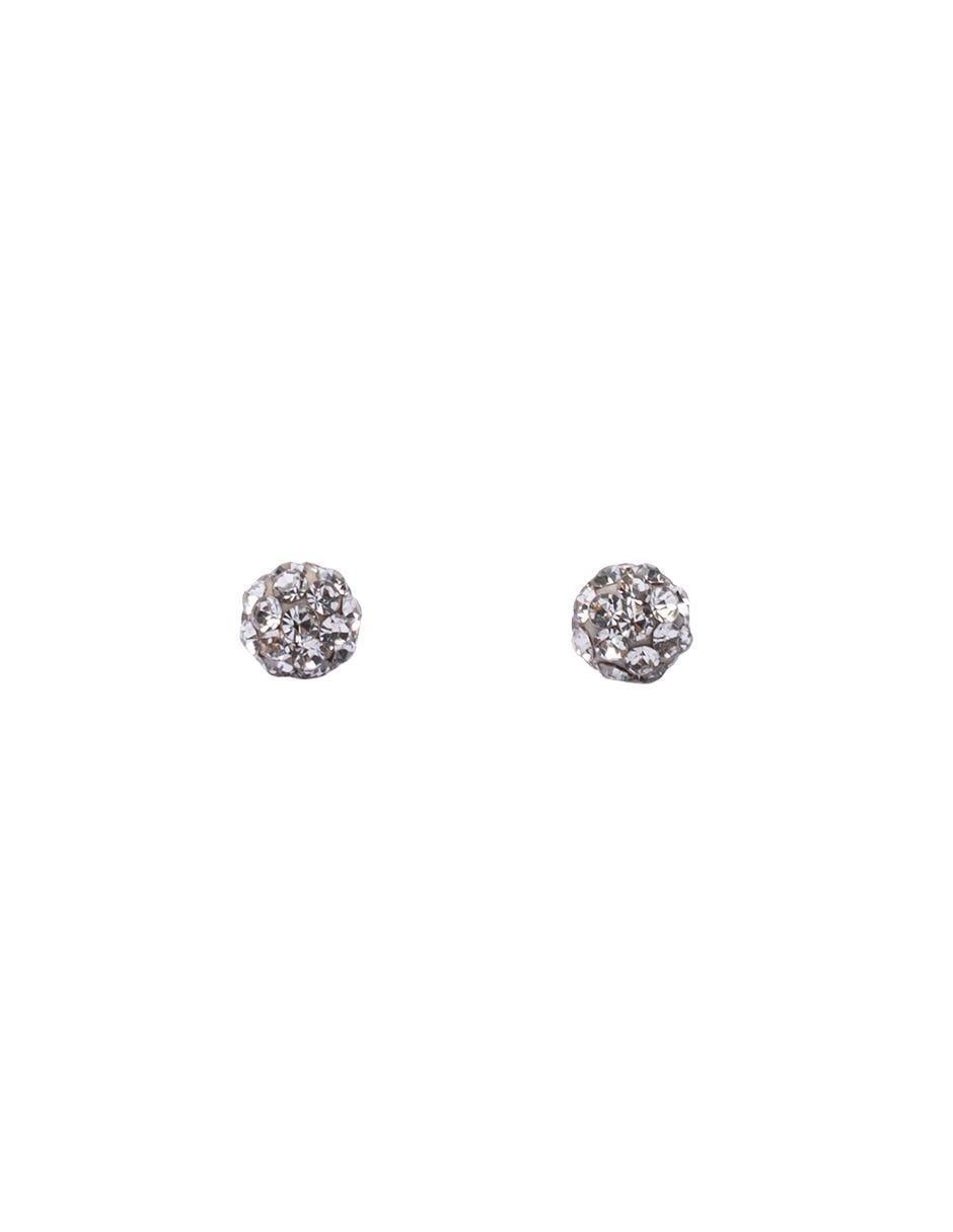 Broqueles de esfera de oro con acabado brillante zirconia