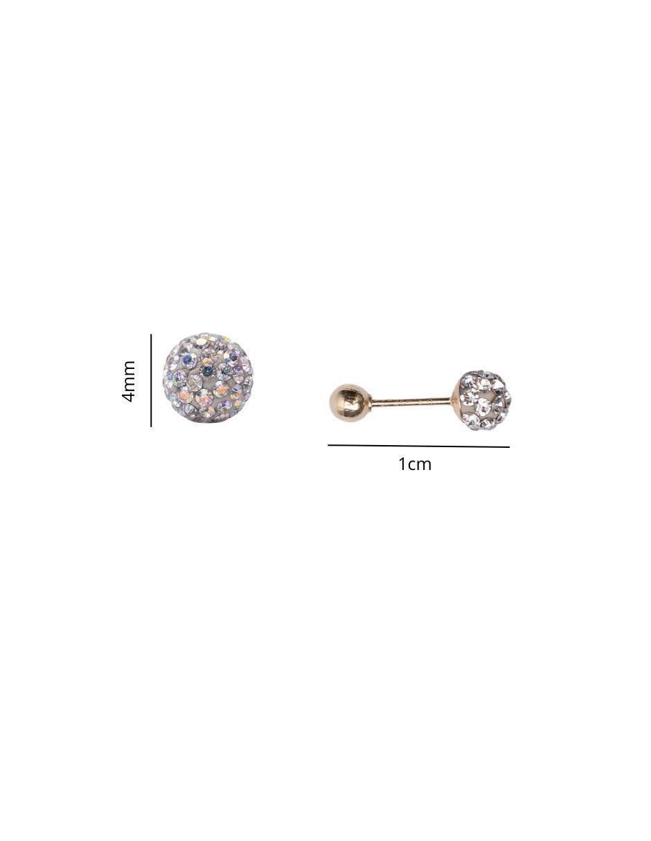 Broqueles de esfera de oro con acabado brillante zirconia 6