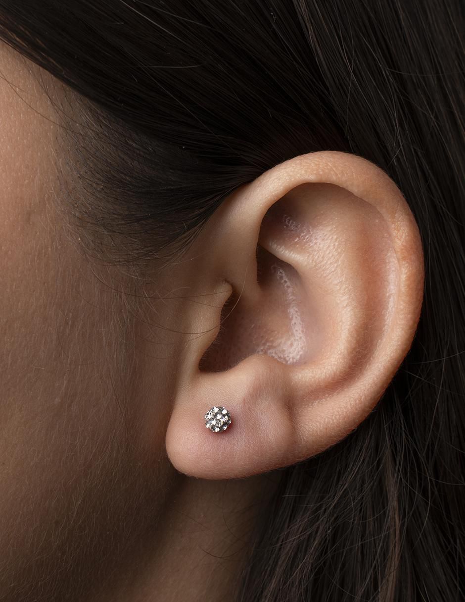 Broqueles de esfera de oro con acabado brillante zirconia 3