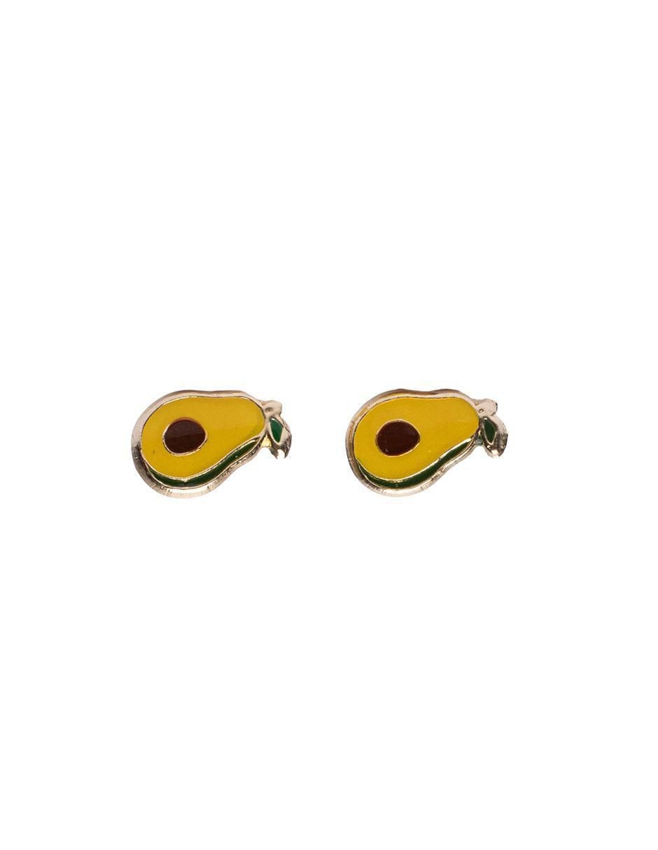 Broqueles de aguacate de oro con acabado esmaltado