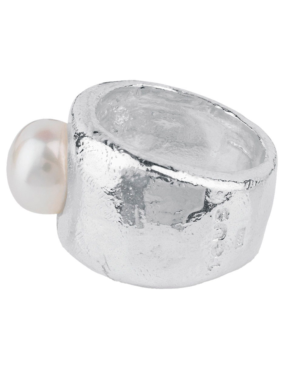 Anillo con gema Duna P 925 de plata perla brillante 2