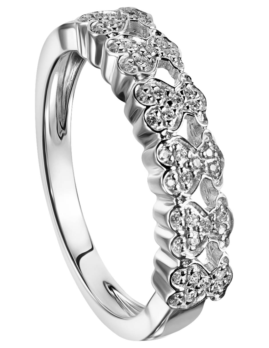 Anillo de oso Puppies 18 k de oro blanco diamante pavé 2