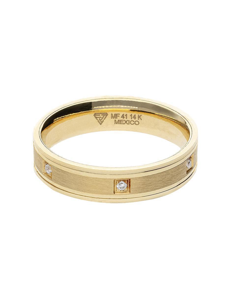 Argolla de oro amarillo 14 k zirconia 1