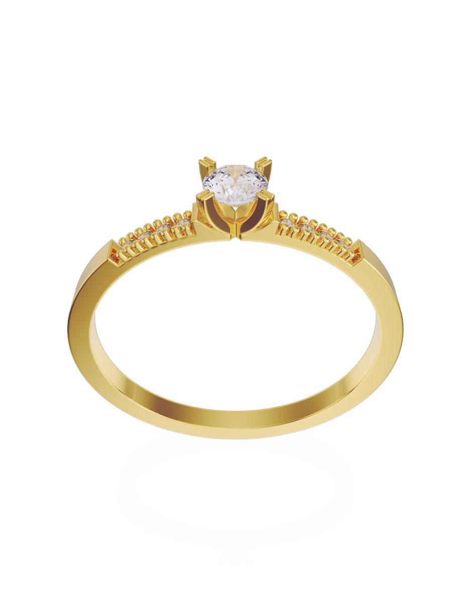 Anillo "de (si aplica)" redondo fonelli sin familia sin temática 14 k "de" oro zirconia
