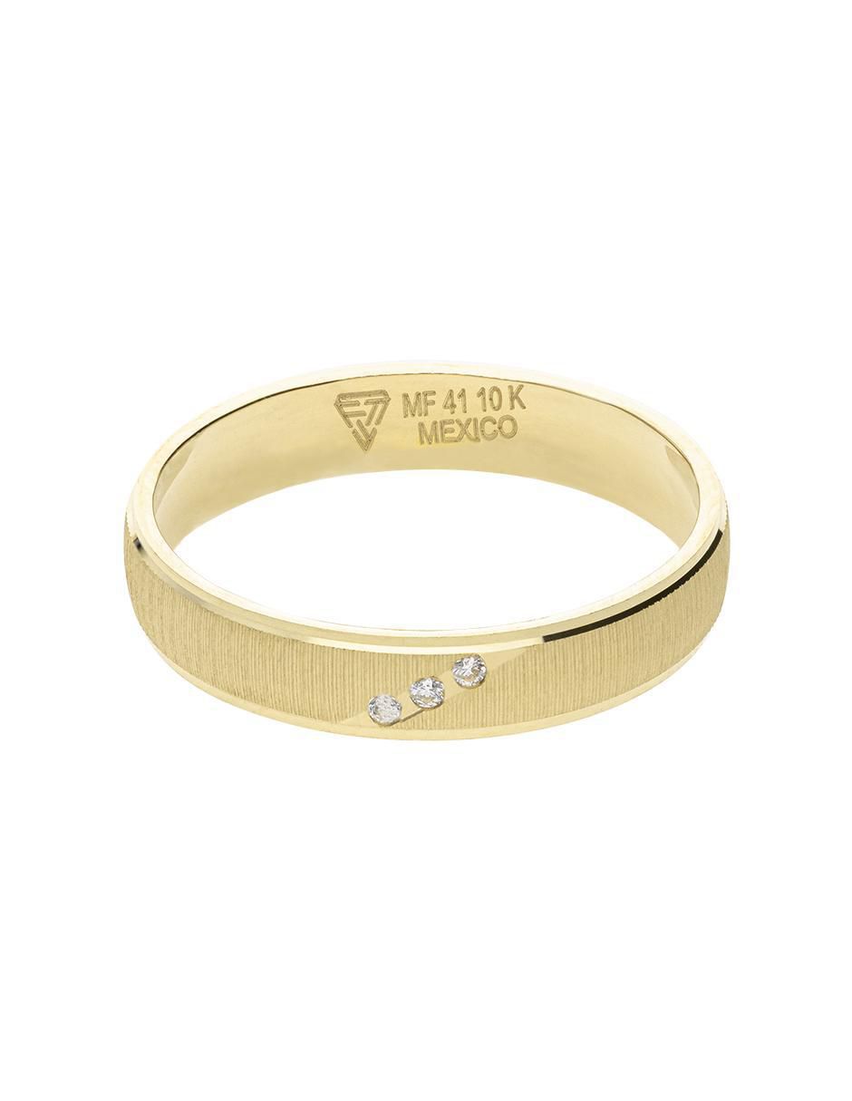 Argolla de oro amarillo 10 k zirconia