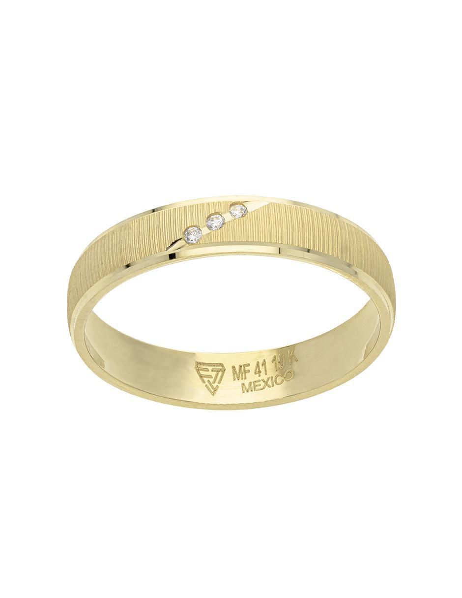 Argolla de oro amarillo 10 k zirconia 2